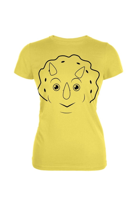 Cute Dino Dinosaur Face Triceratops Juniors Soft T Shirt