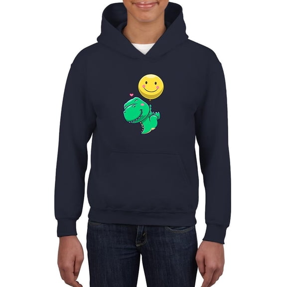 Cute Dino Floating W Balloon Hoodie Juniors -Image by Shutterstock, x-Large