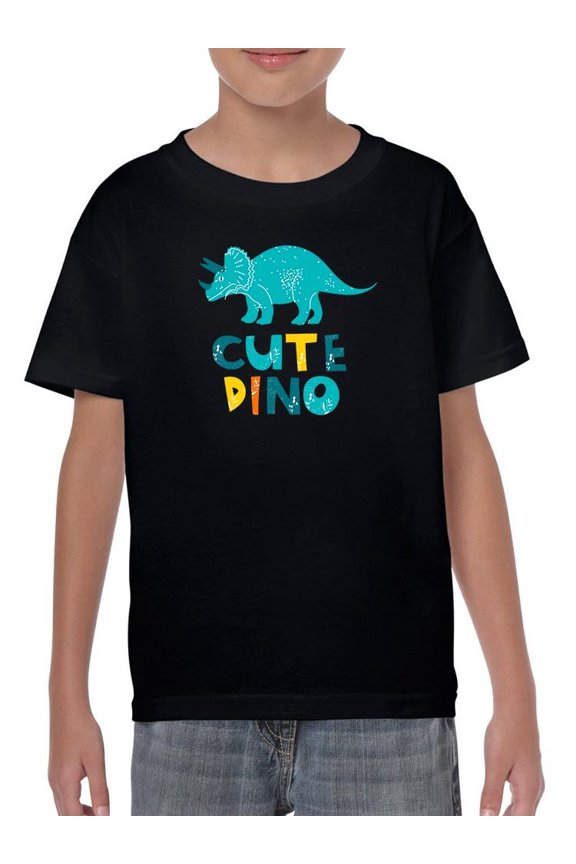 Cute Dino Lineless Art T-Shirt Juniors -Image by Shutterstock, Small