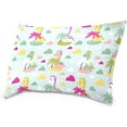 thumbnail image 1 of Cute Dino and Palm Trees Velvet Oblong Lumbar Plush Throw Pillow Cover/Shams Cushion Case - 20x36in - Decorative Invisible Zipper Design for Couch Sofa Pillowcase Only, 1 of 5
