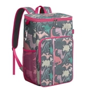 Cute Dino Print Insulated Backpack Cooler   Leakproof Lunch Bag with Colorful Dinosaur Design for Kids, Students & Outdoor Fun