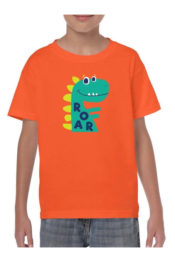 Cute Dino Roar Art T-Shirt Juniors -Image by Shutterstock, Large