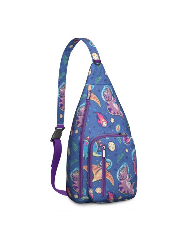 Cute Dino Sling Backpack - Cartoon Dinosaur Design Crossbody Bag (Comfortable)