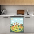 thumbnail image 1 of Cute Dinos in Sunny Field Dishwasher Magnet Cover Decorative Sticker for Home Cabinet Kitchen 23" x26", 1 of 5