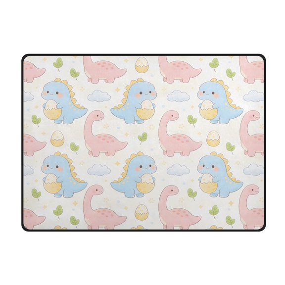 Cute Dinosaur Area Rug 63x48 Inch Non Slip Absorbent Soft for Bedroom Entryway