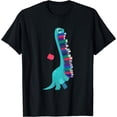 thumbnail image 1 of Cute Dinosaur Book Reading T-Shirt Black 3X-Large, 1 of 4
