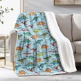 thumbnail image 1 of Cute Dinosaur Cartoon Pattern Soft Sherpa Fleece Throw Blanket, Warm Cozy Plush Blanket for Sofa Bed Couch, All Season, 40"x50", 1 of 5