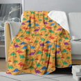 thumbnail image 1 of Cute Dinosaur Cartoon Pattern Soft Sherpa Fleece Throw Blanket, Warm Cozy Plush Blanket for Sofa Bed Couch, All Season, 50"x60", 1 of 5