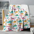 thumbnail image 1 of Cute Dinosaur Cartoon Pattern Soft Sherpa Fleece Throw Blanket, Warm Cozy Plush Blanket for Sofa Bed Couch, All Season, 50"x60", 1 of 5
