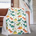 thumbnail image 1 of Cute Dinosaur Cartoon Pattern Soft Sherpa Fleece Throw Blanket, Warm Cozy Plush Blanket for Sofa Bed Couch, All Season, 60"x80", 1 of 5
