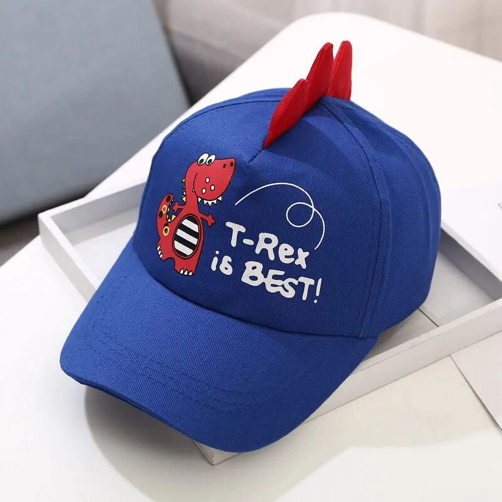 Kids Dinosaur Cap – Blue & Red Cartoon Snapback Hat main image 1