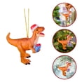 thumbnail image 1 of Cute Dinosaur Christmas Ornament, Acrylic Hanging Pendant with Santa Hat, Festive Xmas Tree Decor for Kids, Holiday Home Decoration, 1PC, 1 of 8