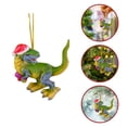 thumbnail image 1 of Cute Dinosaur Christmas Ornament, Acrylic Hanging Pendant with Santa Hat, Festive Xmas Tree Decor for Kids, Holiday Home Decoration, 1PC, 1 of 9