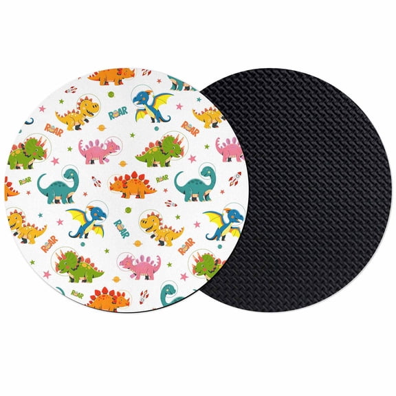 Cute Dinosaur Coasters Set of 2, Absorbent Coasters for Drinks, Cartoon Dino Funny Boys Girls Children Coaster for Desk Coffee Table Protection, Home Decor House Warming Gifts 4"
