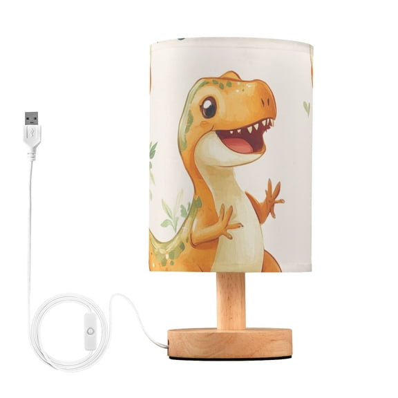 Cute Dinosaur Dancing Music Notes Leaves Table Lamp with USB Port LED Warm Light Lamp Night Light Home Decor