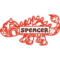 Cute Dinosaur Dino Customized Wall Decal - Custom Vinyl Wall Art - Personalized Name - Baby Girls Boys Kids Nursery Daycare Bedroom Wall Decal Room Decor Wall Stickers Decoration Size (20x40 inch)