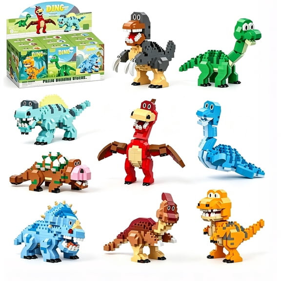 Dinosaur Display Box Set, 3,534 Piece Standard Brick Dinosaur Scene Building Set
