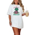 thumbnail image 1 of Cute Dinosaur Donut T-Shirt, Fun and Whimsical Tee for Kids and Adults, Perfect Gift for Donut Lovers, Casual Graphic Tee, White Comfort Colors T-Shirt, Small, 1 of 1