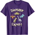 thumbnail image 1 of Cute Dinosaur Expert Unisex T-Shirt for Men Women Kids,Purple Color,Size YL, 1 of 5