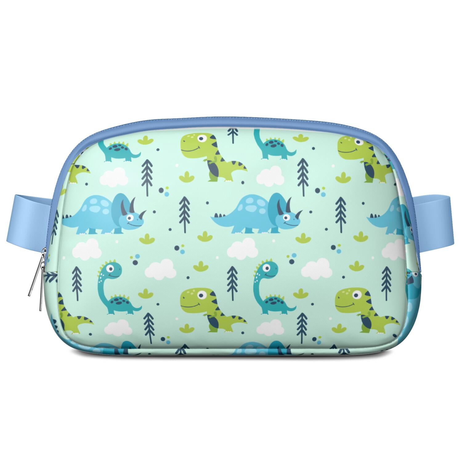 Cute Dinosaur Fanny Pack for Women – Funny Cartoon Dino Print Waist Bag with Colorful Pattern, Lightweight Travel Belt Bag for Dinosaur Lovers