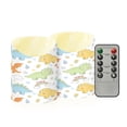 thumbnail image 1 of Cute Dinosaur Flameless Candles 2 PCS with Remote Realistic Moving Flame LED Tapered Pillar Set for Home Decor, 1 of 7