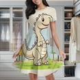 thumbnail image 1 of Cute Dinosaur Forest Scene Women's Classic Swing Skater Dress Casual Work Party Cocktail Dresses, 1 of 6
