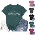 thumbnail image 1 of Cute Dinosaur Graphic Tees for Women 2026 Summer Casual Short Sleeve Crewneck Dino T Shirts, 1 of 3