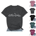 thumbnail image 1 of Cute Dinosaur Graphic Tees for Women 2026 Summer Casual Short Sleeve Crewneck Dino T Shirts, 1 of 3