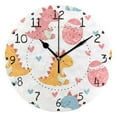 thumbnail image 1 of Cute Dinosaur Heart Egg Round Wall Clock Silent Analog Battery Operated Black Pointer Home Decor 9.84" Diameter, 1 of 11