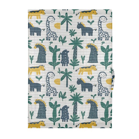 Cute Dinosaur Illustration Door Curtain Blackout Thermal Insulated Door Side Curtain Panels Privacy 25x40in