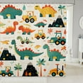 thumbnail image 1 of Cute Dinosaur Shower Curtains Cartoon Animal Dinosaur Bath Curtain Kawaii Dino Bathroom Decor Lovely Excavator Print Waterproof Curtain Teens Dinosaur Curtain,72" W x 72" L, 1 of 5