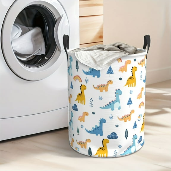 Cute Dinosaur Laundry Basket - Large Foldable Storage Basket - Bathroom and Bedroom Storage Bag - 19.6*15.7 inches - Laundry Bin - Clothing Storage Basket - Bathroom Accessories - Laundry Basket