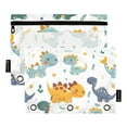 thumbnail image 1 of Cute Dinosaur Leaf Star 2 Pack Pencil Pouch for 3 Ring Binder Smooth Zipper Folders with Pockets Clear Window Pencil Case, 1 of 6