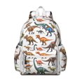 thumbnail image 1 of Cute Dinosaur Pattern Backpack for School,Cute School Bag,Schoolbag with Adjustable Shoulder Straps & Padded Back,13.4"x11"x4.7", 1 of 6