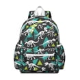 thumbnail image 1 of Cute Dinosaur Pattern Backpack for School,Cute School Bag,Schoolbag with Adjustable Shoulder Straps & Padded Back,13.4"x11"x4.7", 1 of 6