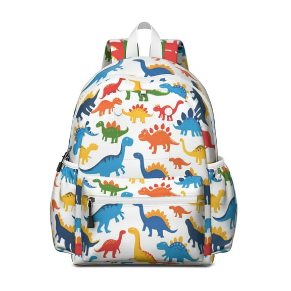 Cute Dinosaur Pattern Backpack for School,Cute School Bag,Schoolbag with Adjustable Shoulder Straps & Padded Back,13.4"x11"x4.7"