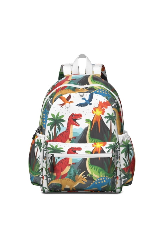 Cute Dinosaur Pattern Backpack for School,Cute School Bag,Schoolbag with Adjustable Shoulder Straps & Padded Back,13.4"x11"x4.7"