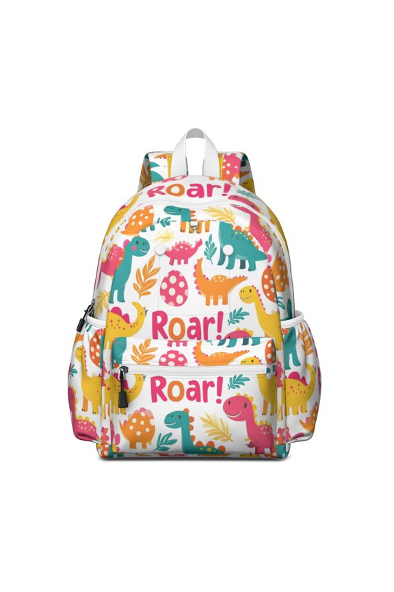 Cute Dinosaur Pattern Backpack for School,Cute School Bag,Schoolbag with Adjustable Shoulder Straps & Padded Back,13.4"x11"x4.7"