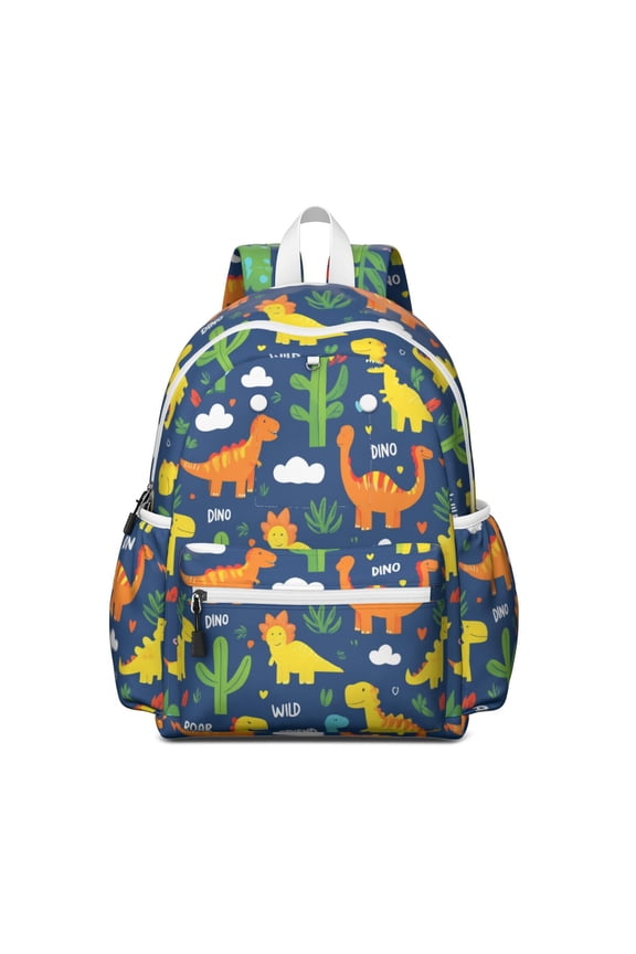 Cute Dinosaur Pattern Backpack for School,Cute School Bag,Schoolbag with Adjustable Shoulder Straps & Padded Back,13.4"x11"x4.7"