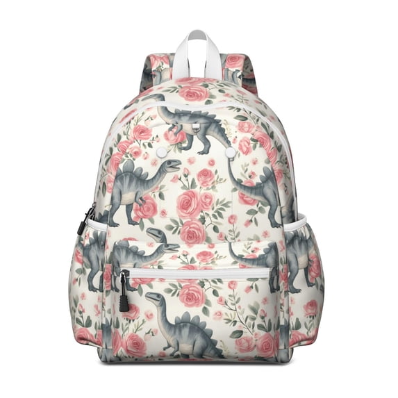 Cute Dinosaur Pattern Backpack for School,Cute School Bag,Schoolbag with Adjustable Shoulder Straps & Padded Back,13.4"x11"x4.7"
