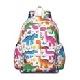 thumbnail image 1 of Cute Dinosaur Pattern Backpack for School,Cute School Bag,Schoolbag with Adjustable Shoulder Straps & Padded Back,13.4"x11"x4.7", 1 of 6