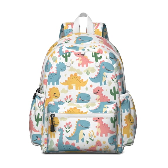 Cute Dinosaur Pattern Backpack for School,Cute School Bag,Schoolbag with Adjustable Shoulder Straps & Padded Back,13.4"x11"x4.7"