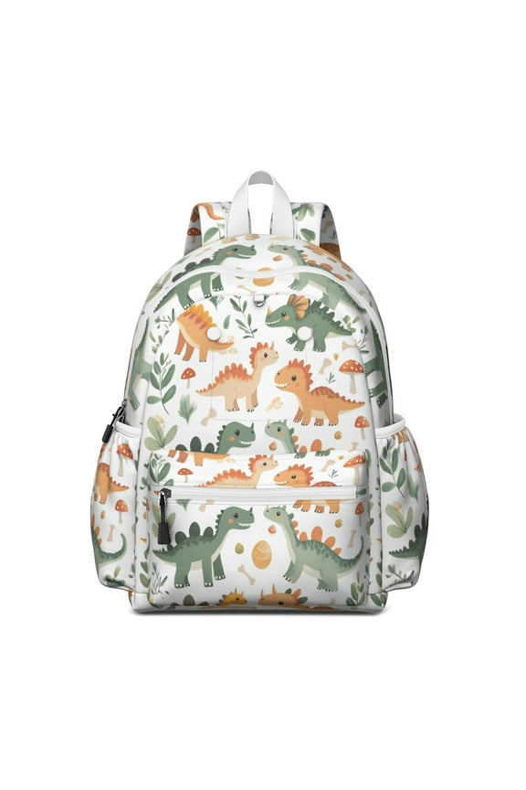 Cute Dinosaur Pattern Backpack for School,Cute School Bag,Schoolbag with Adjustable Shoulder Straps & Padded Back,13.4"x11"x4.7"