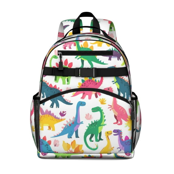 Cute Dinosaur Pattern Backpack for School,Cute School Bag,Schoolbag with Adjustable Shoulder Straps & Padded Back,15.25"x11.5"x5.25"