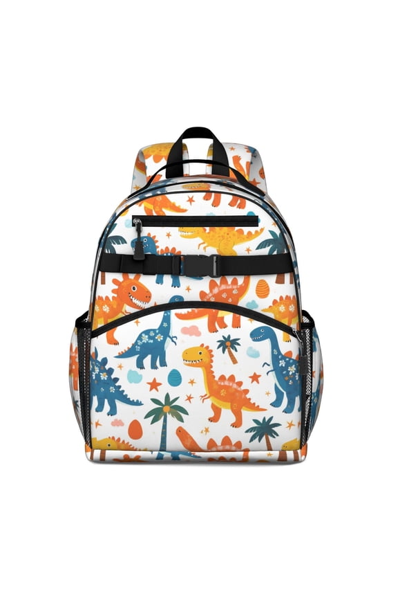 Cute Dinosaur Pattern Backpack for School,Cute School Bag,Schoolbag with Adjustable Shoulder Straps & Padded Back,15.25"x11.5"x5.25"