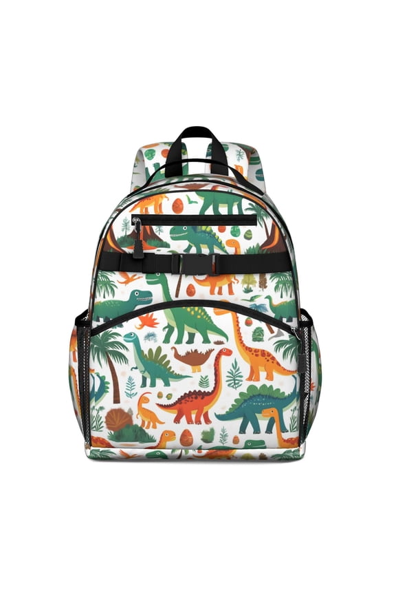 Cute Dinosaur Pattern Backpack for School,Cute School Bag,Schoolbag with Adjustable Shoulder Straps & Padded Back,15.25"x11.5"x5.25"