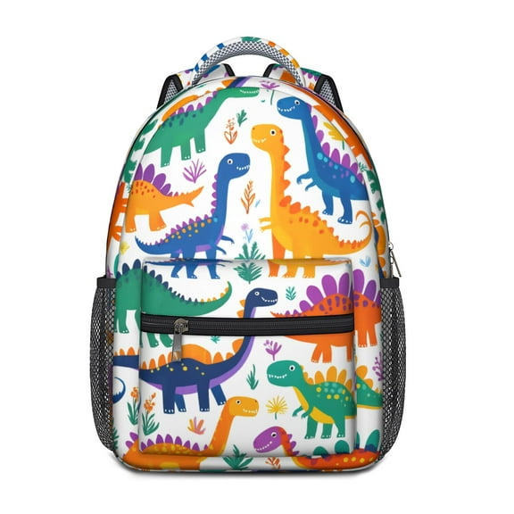 Cute Dinosaur Pattern Backpack for School,Cute School Bag,Schoolbag with Adjustable Shoulder Straps & Padded Back,15.3"x11"x6.7"