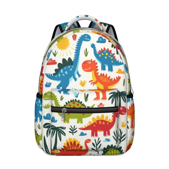 Cute Dinosaur Pattern Backpack for School,Cute School Bag,Schoolbag with Adjustable Shoulder Straps & Padded Back,15.3"x11"x7.1".