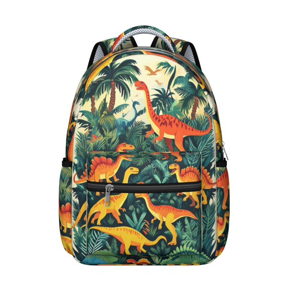 Cute Dinosaur Pattern Backpack for School,Cute School Bag,Schoolbag with Adjustable Shoulder Straps & Padded Back,15.3"x11"x7.1".