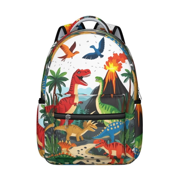 Cute Dinosaur Pattern Backpack for School,Cute School Bag,Schoolbag with Adjustable Shoulder Straps & Padded Back,15.3"x11"x7.1".